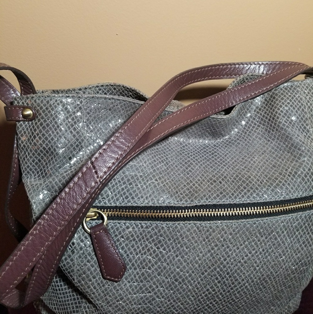 Oryany snake embossed with leather trim bag